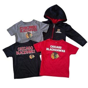 Chicago Blackhawks Unisex Toddler 2T T-Shirt Hoodie 4 Piece Bundle NHL Hockey